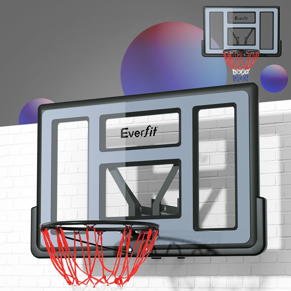 Everfit 45" Basketball Hoop Backboard Wall Mounted Ring Net Sports Pro System - Outdoorium