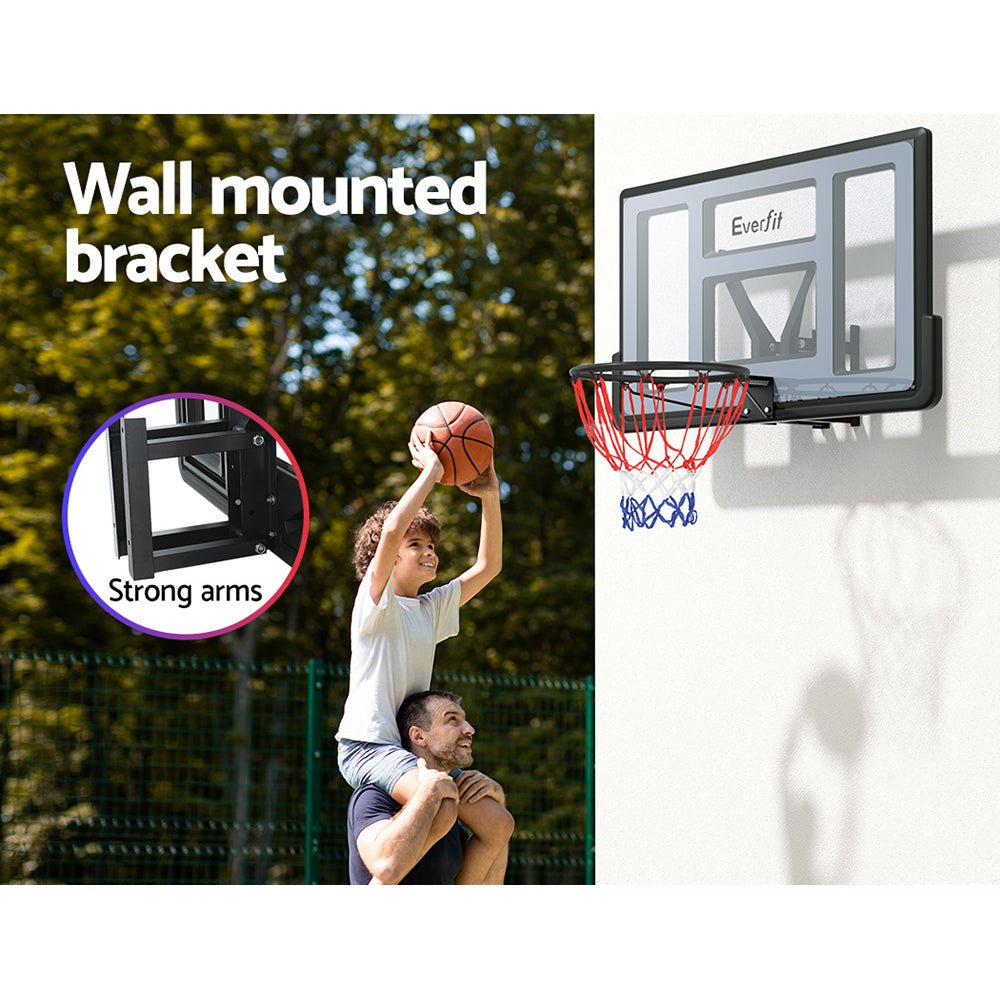 Everfit 45" Basketball Hoop Backboard Wall Mounted Ring Net Sports Pro System - Outdoorium