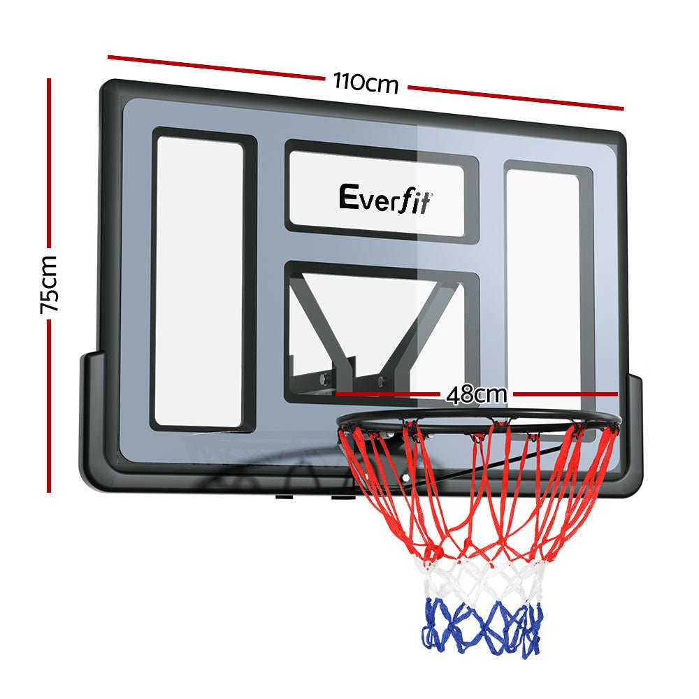 Everfit 45" Basketball Hoop Backboard Wall Mounted Ring Net Sports Pro System - Outdoorium