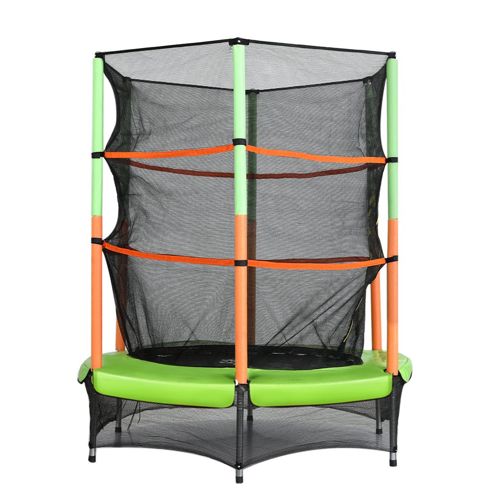 Everfit 4.5FT Trampoline for Kids w/ Enclosure Safety Net Rebounder Gift Green - Outdoorium