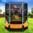 Everfit 4.5FT Trampoline for Kids w/ Enclosure Safety Net Rebounder Gift Orange - Outdoorium