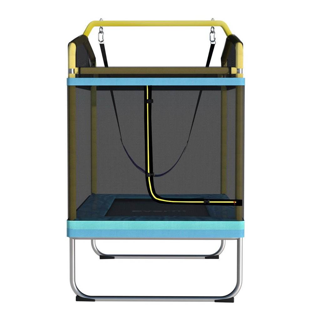 Everfit 6FT Trampoline for Kids w/ Enclosure Safety Net Swing Rectangle Yellow | Outdoorium