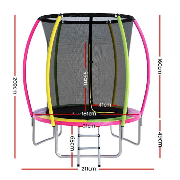 Everfit 6FT Trampoline for Kids w/ Ladder Enclosure Safety Net