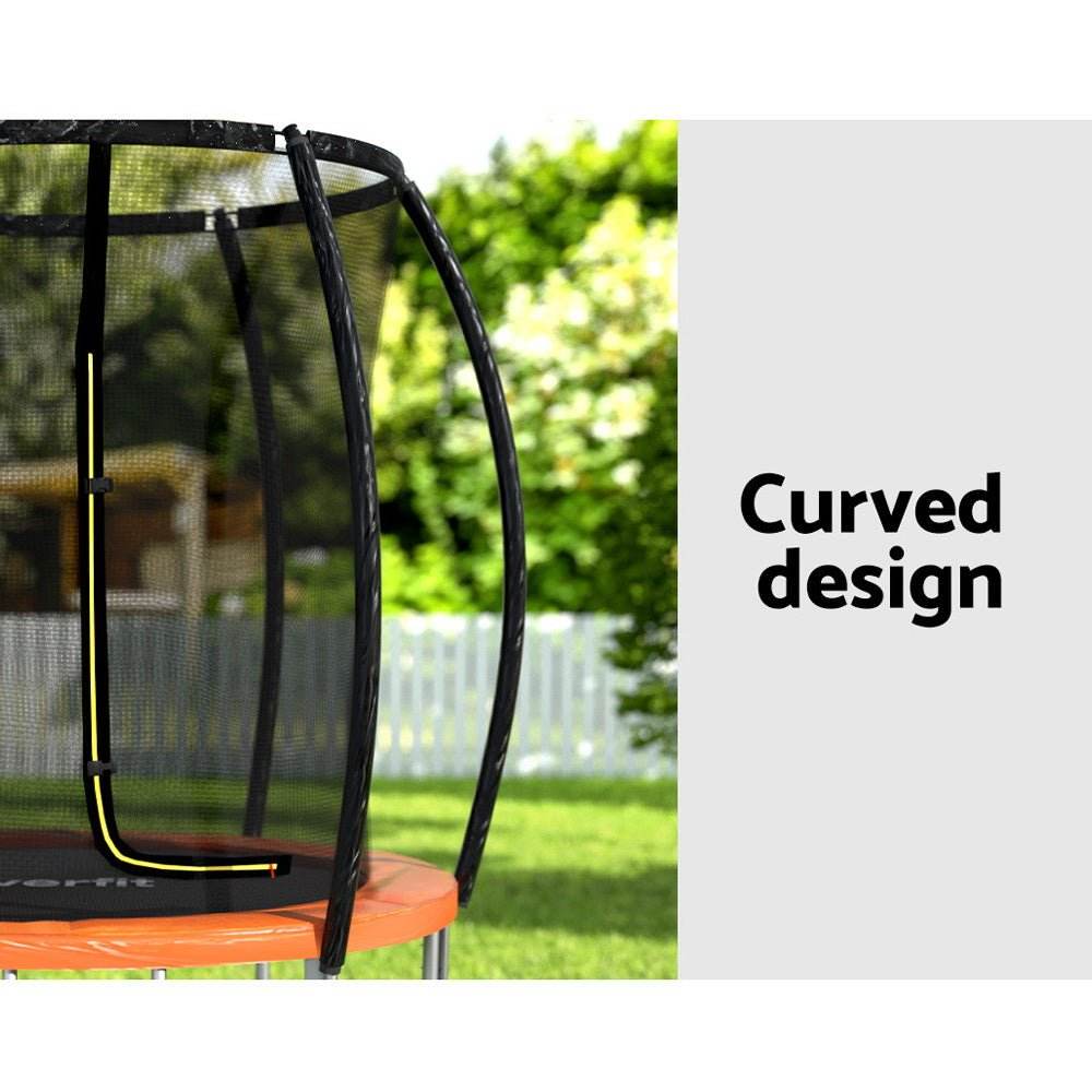 Everfit 6FT Trampoline for Kids w/ Ladder Enclosure Safety Net Rebounder Orange | Outdoorium