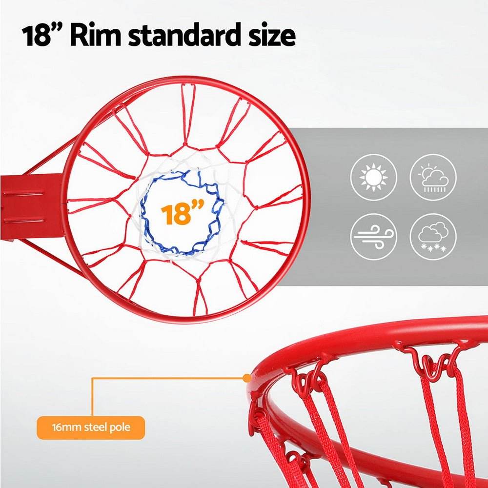 Everfit Basketball Ring Hoop Rim Goal Net 45CM | Outdoorium