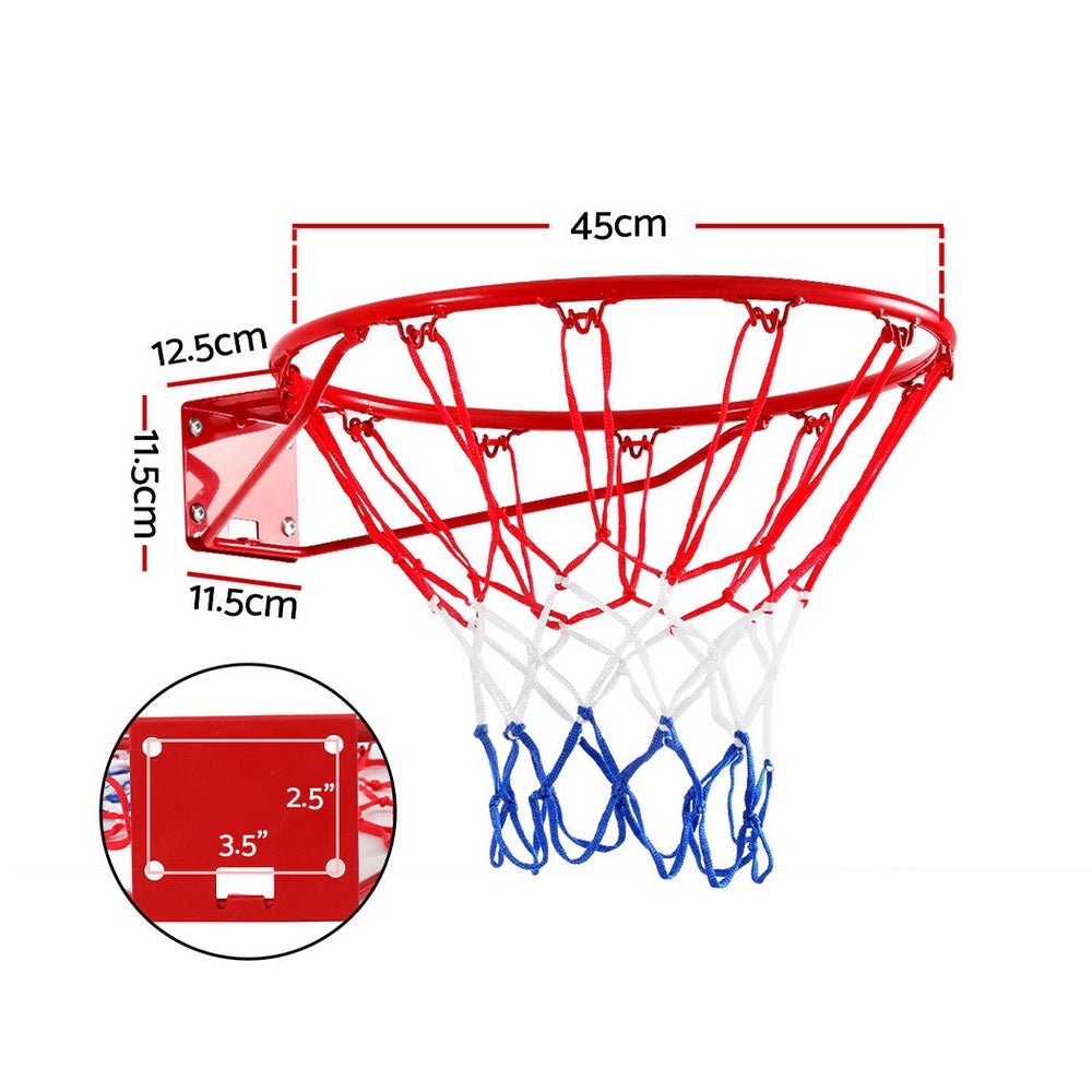 Everfit Basketball Ring Hoop Rim Goal Net 45CM - Outdoorium