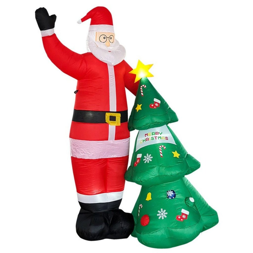 Festiss 2.5m Santa and Christmas Tree Christmas Inflatable with LED - Outdoorium