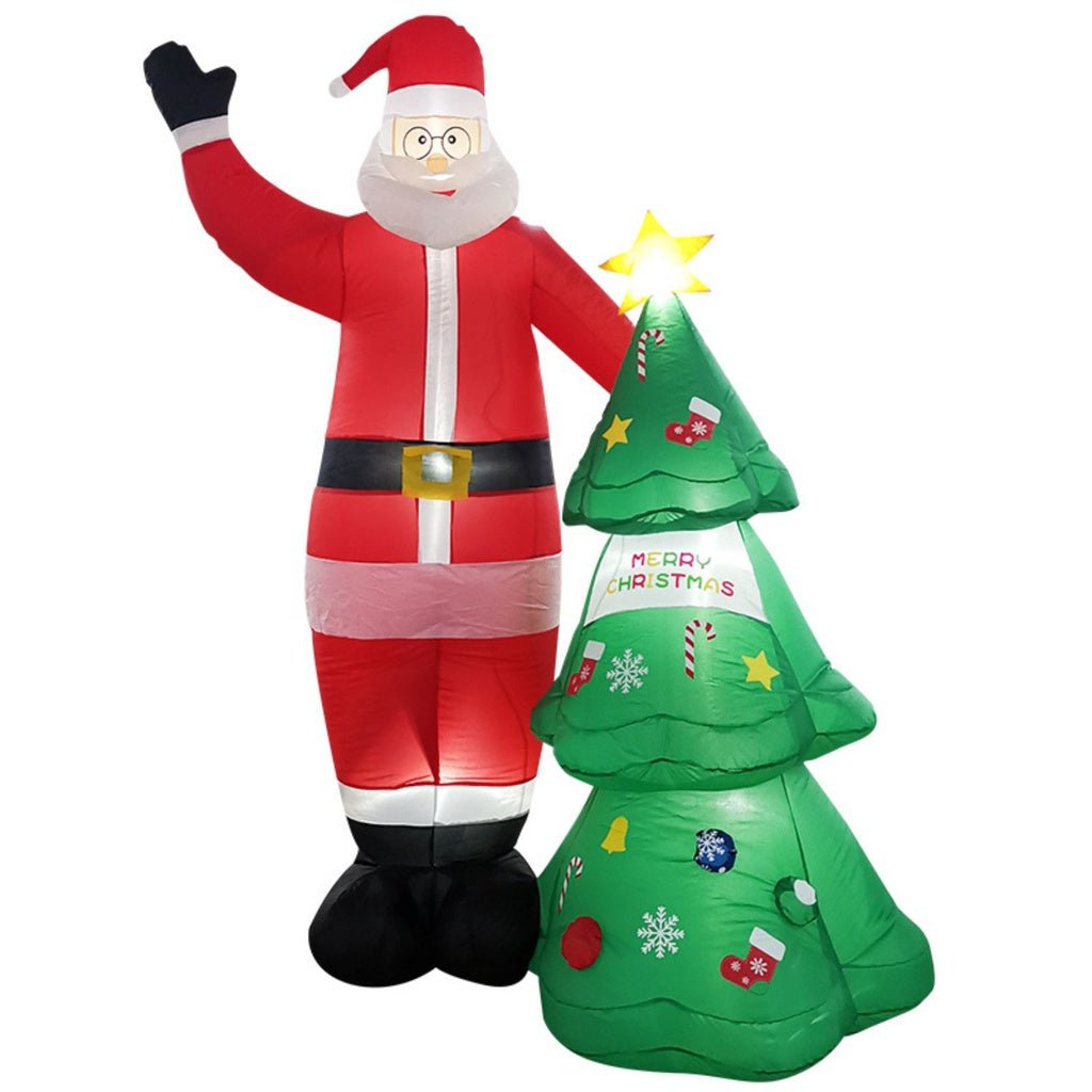 Festiss 2.5m Santa and Christmas Tree Christmas Inflatable with LED - Outdoorium