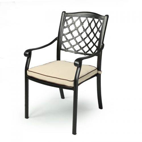 Fiji Metal Outdoor Dining chair with cushions (1 pair) - Outdoorium
