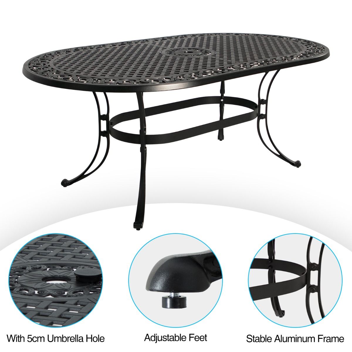 Fiji oval dining table - Outdoorium