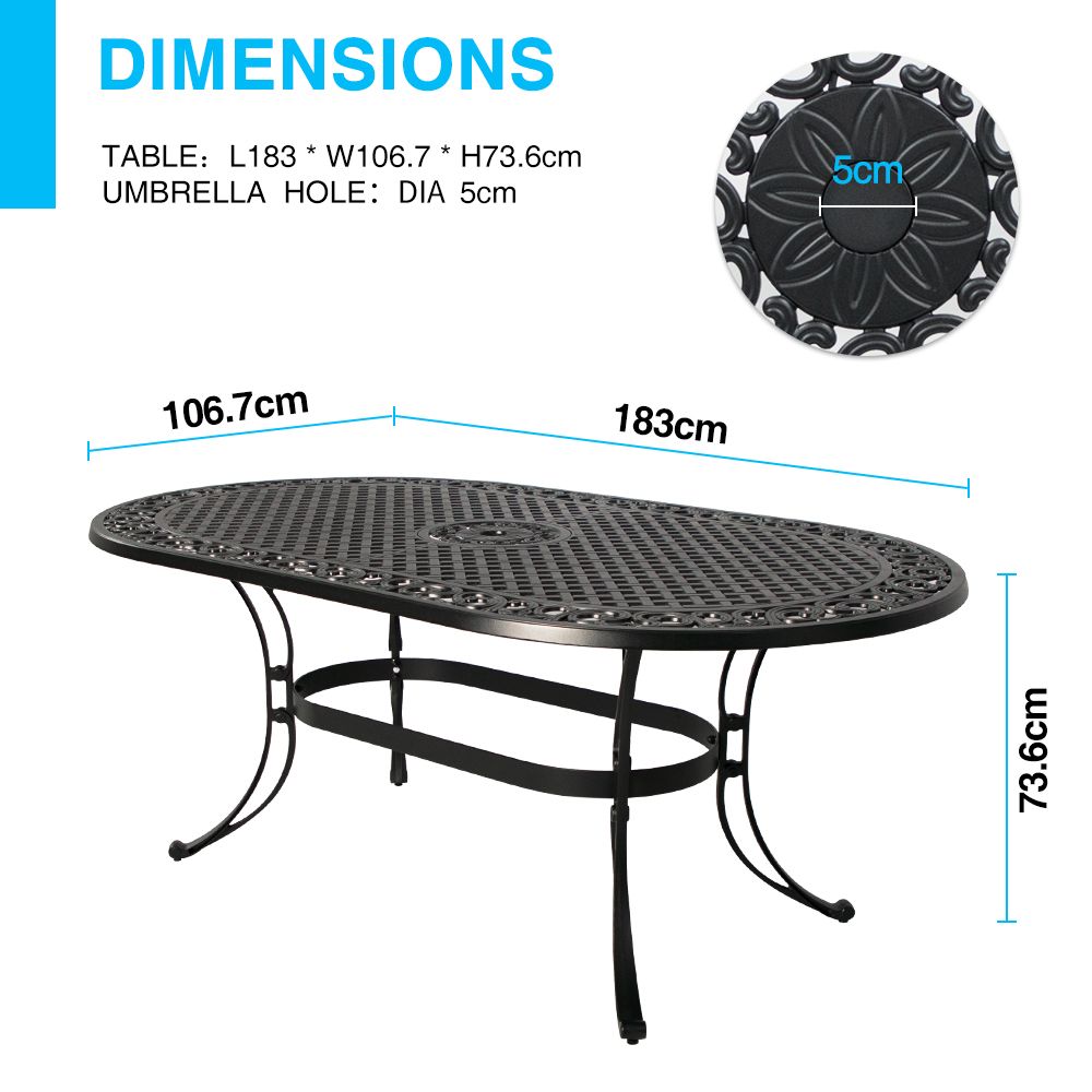 Fiji oval dining table - Outdoorium