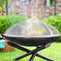 Fire Pit Spark Screen Round 36", Reinforced Heavy Duty Steel Metal Cover, Outdoor Firepit Lid, Easy - Opening Top Screen Covers Round with Ring Handle for Outdoor Patio Fire Pits Backyard | Outdoorium