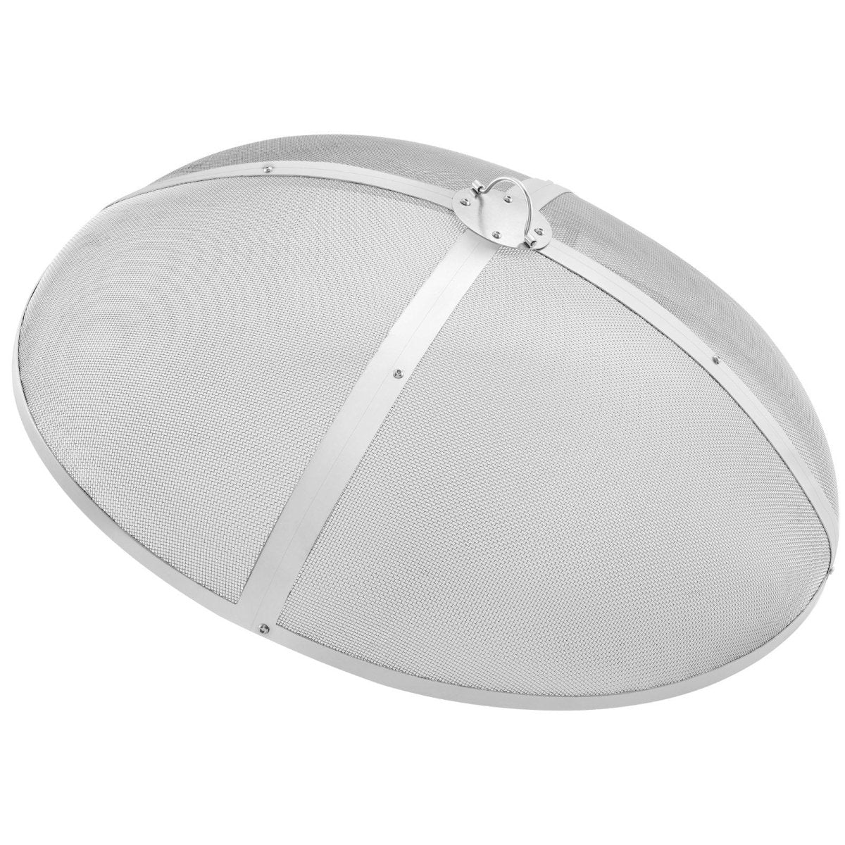 Fire Pit Spark Screen Round 40", Reinforced Heavy Duty Steel Metal Cover, Outdoor Firepit Lid, Easy - Opening Top Screen Covers Round with Ring Handle for Outdoor Patio Fire Pits Backyard | Outdoorium