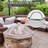 Fire Pit Spark Screen Round 40", Reinforced Heavy Duty Steel Metal Cover, Outdoor Firepit Lid, Easy - Opening Top Screen Covers Round with Ring Handle for Outdoor Patio Fire Pits Backyard | Outdoorium