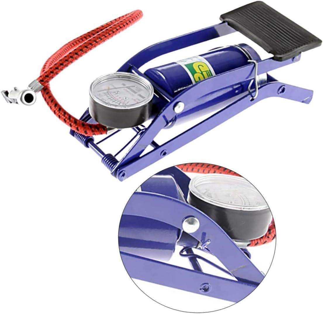 Foot Air Pump High Pressure Gauge Tyre Tire Inflator Air Bed Bike Ball | Outdoorium