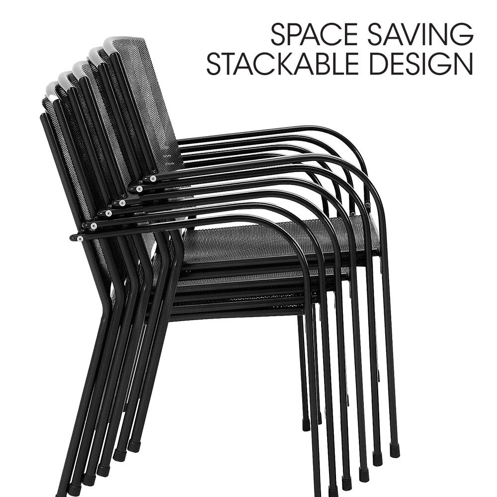 FORTIA 7pc Outdoor Dining Furniture Set, Rectangular Table and Chairs Setting for Outside | Outdoorium