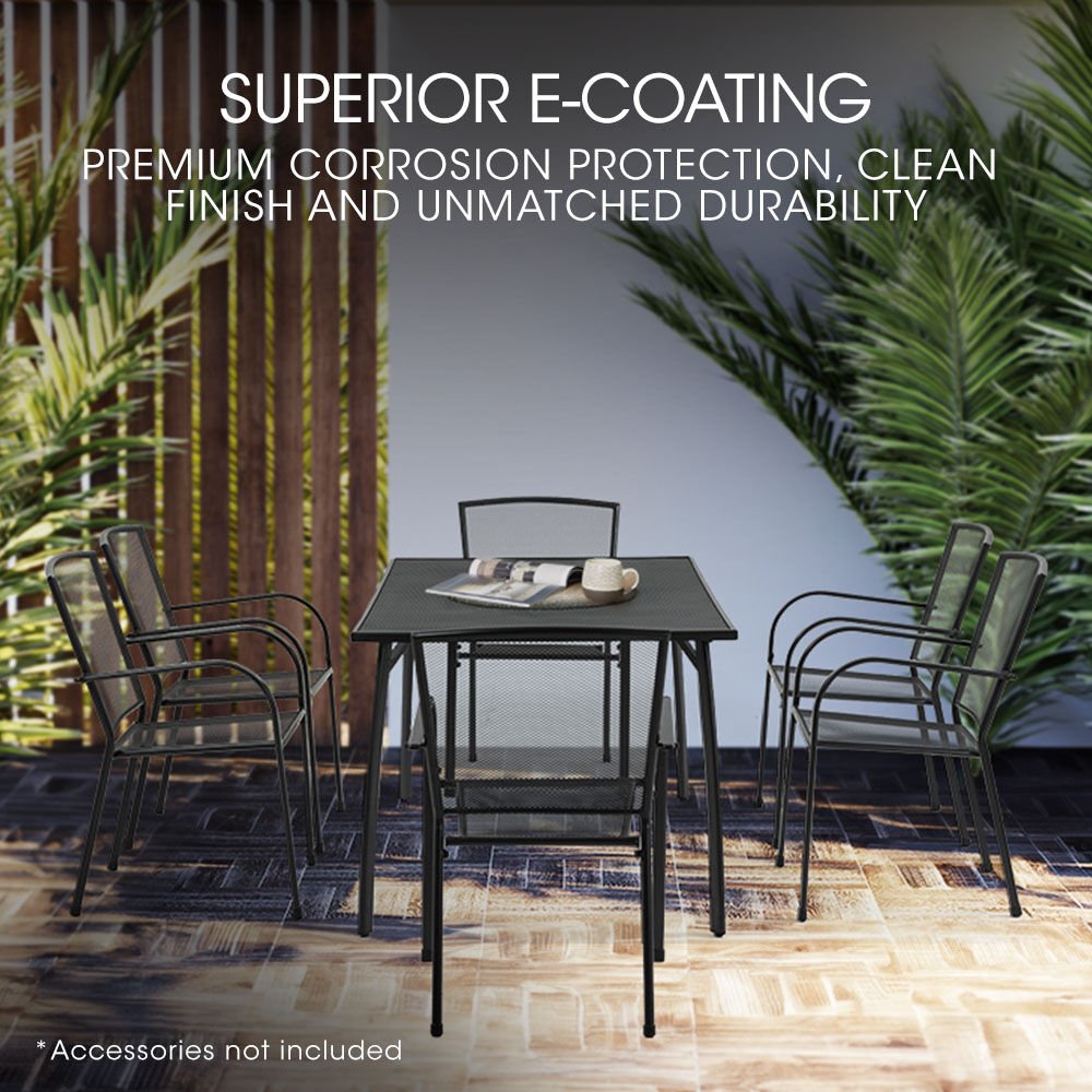 FORTIA 7pc Outdoor Dining Furniture Set, Rectangular Table and Chairs Setting for Outside | Outdoorium