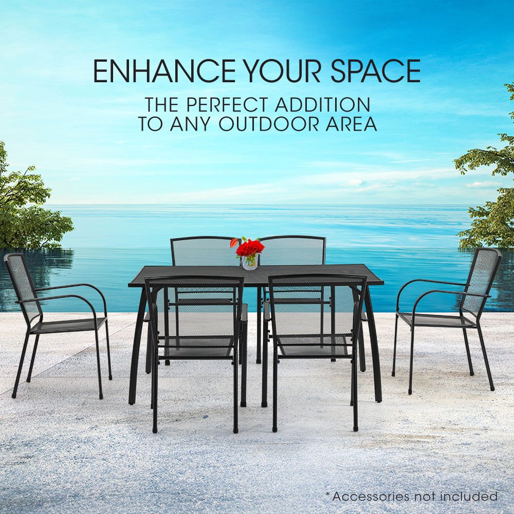 FORTIA 7pc Outdoor Dining Furniture Set, Rectangular Table and Chairs Setting for Outside | Outdoorium