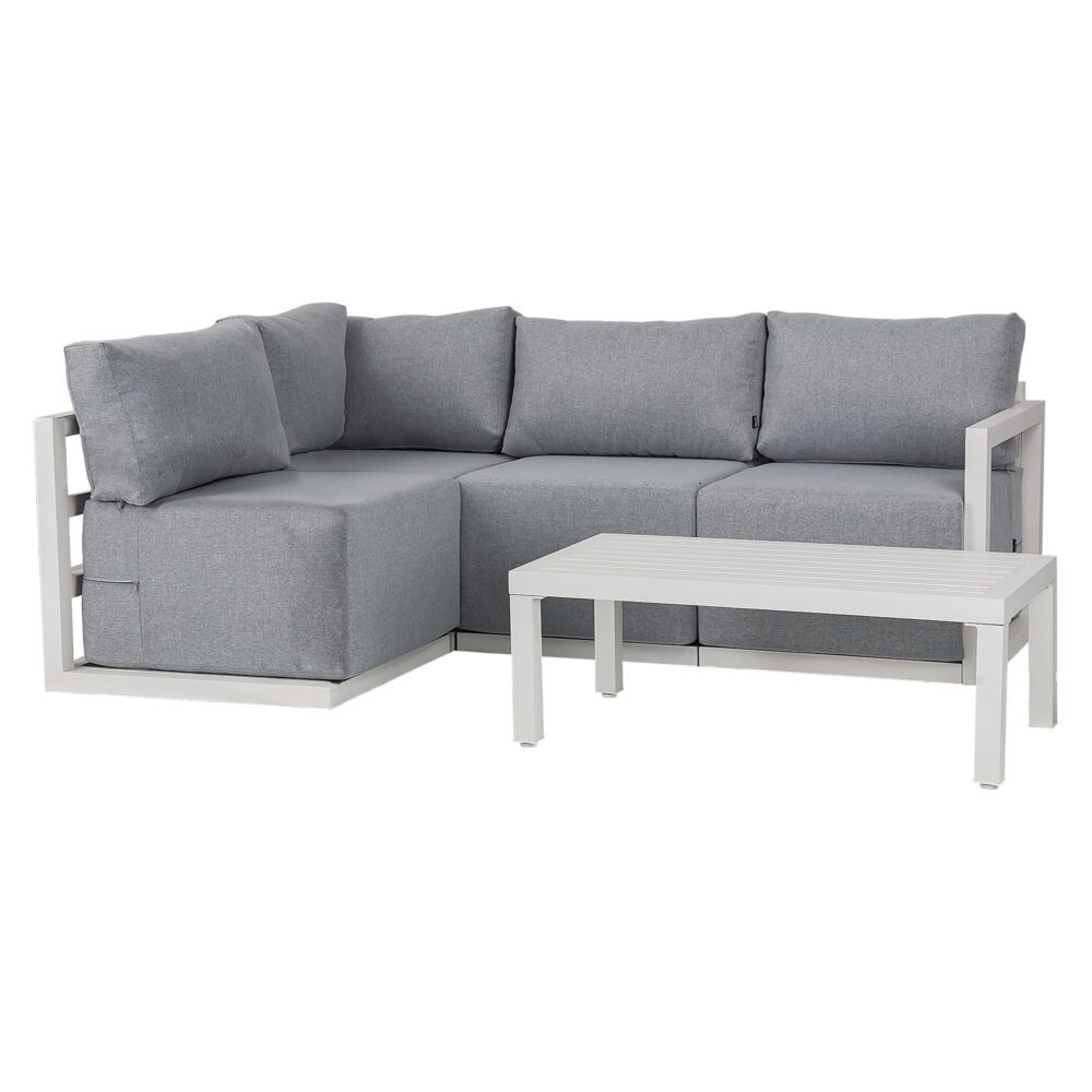 Four - Seat Alfresco Harmony Set – Charcoal Grey - Outdoorium