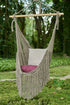 Fringed Cotton Rope Mexican Hammock Swing from Mexico in Dream Sands - Outdoorium