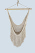 Fringed Cotton Rope Mexican Hammock Swing from Mexico in Ivory - Outdoorium