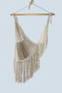 Fringed Cotton Rope Mexican Hammock Swing from Mexico in Ivory - Outdoorium