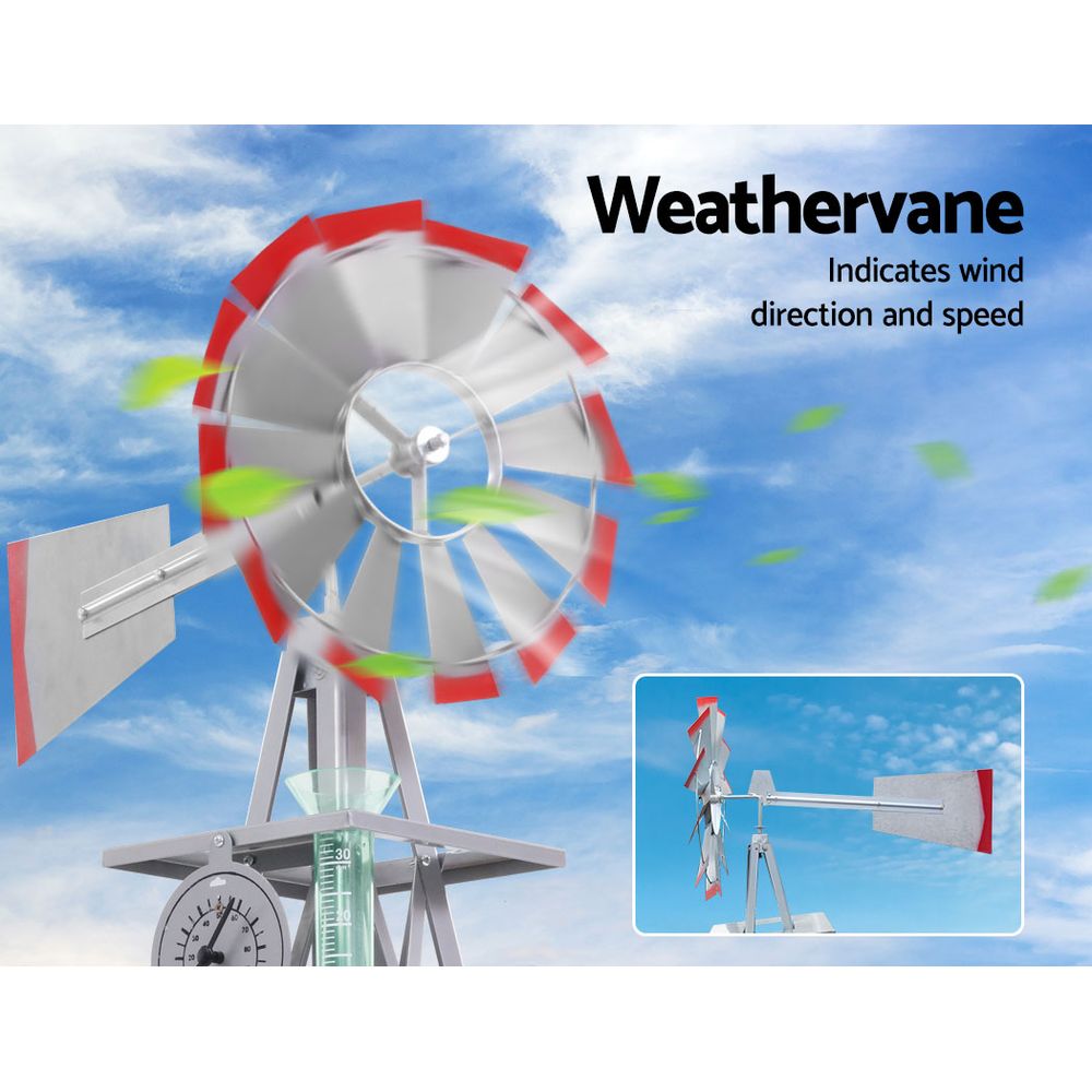 Garden Windmill 4FT 146cm Metal Ornaments Outdoor Decor Ornamental Wind Will - Outdoorium