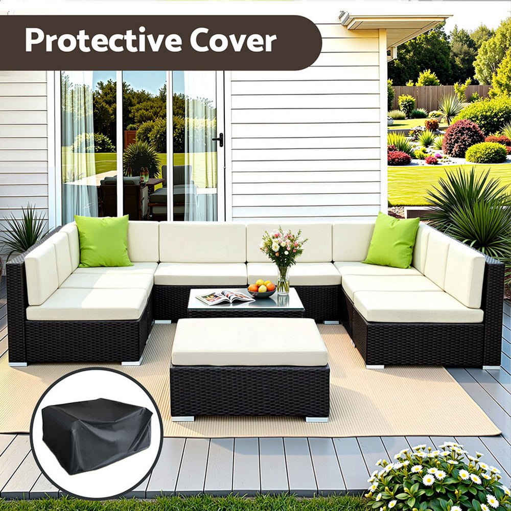 Gardeon 10-Piece Outdoor Wicker Sofa Set | Modular Lounge Setting | Furniture > Outdoor