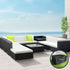 Gardeon 11-Piece Modular Wicker Outdoor Sofa Set - Black