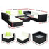 Gardeon 11-Piece Modular Wicker Outdoor Sofa Set - Black