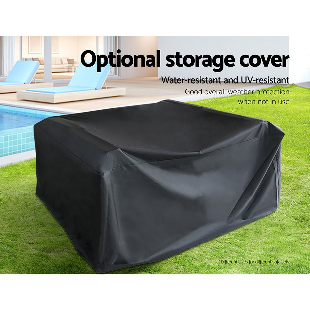 Gardeon 11-Piece Modular Wicker Outdoor Sofa Set - Black