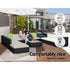Gardeon 12-Piece Modular Wicker Outdoor Sofa Set - Black