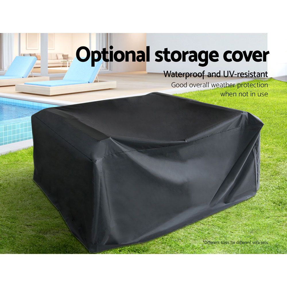 Gardeon 12-Piece Modular Wicker Outdoor Sofa Set - Black