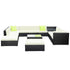 Gardeon 13-Piece 11-Seater Modular Wicker Outdoor Sofa Set - Black