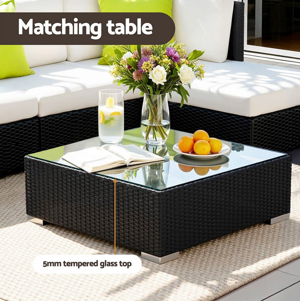 Gardeon 13-Piece Outdoor Wicker Sofa Set | Modular Lounge Setting | Furniture > Outdoor