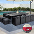 Gardeon 13-Piece Wicker Outdoor Dining Set - Black | UV Resistant | Furniture > Dining