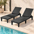 Gardeon black adjustable sun loungers pair - additional product image 2