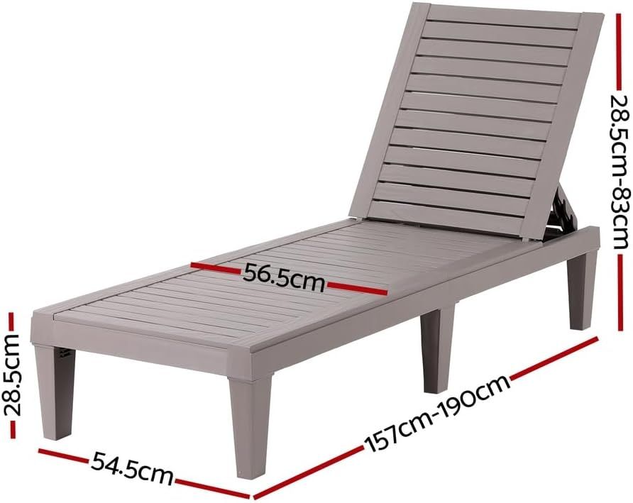 Gardeon brown adjustable sun loungers pair - additional product image 3