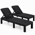 Gardeon folding rattan sun loungers in black - view 4