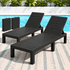 Gardeon 2-Pack Folding Slatted Sun Loungers in Black