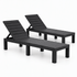 Gardeon folding slatted sun loungers in black - view 4