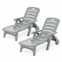 Gardeon 2-Pack Folding Sun Loungers with Wheels - Grey – product gallery image 4