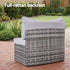 Gardeon 2 PCS Outdoor Sofa Set Rattan Modular Chair Garden Patio Furniture Grey | Furniture > Outdoor > Outdoor Sofas & Lounge Sets