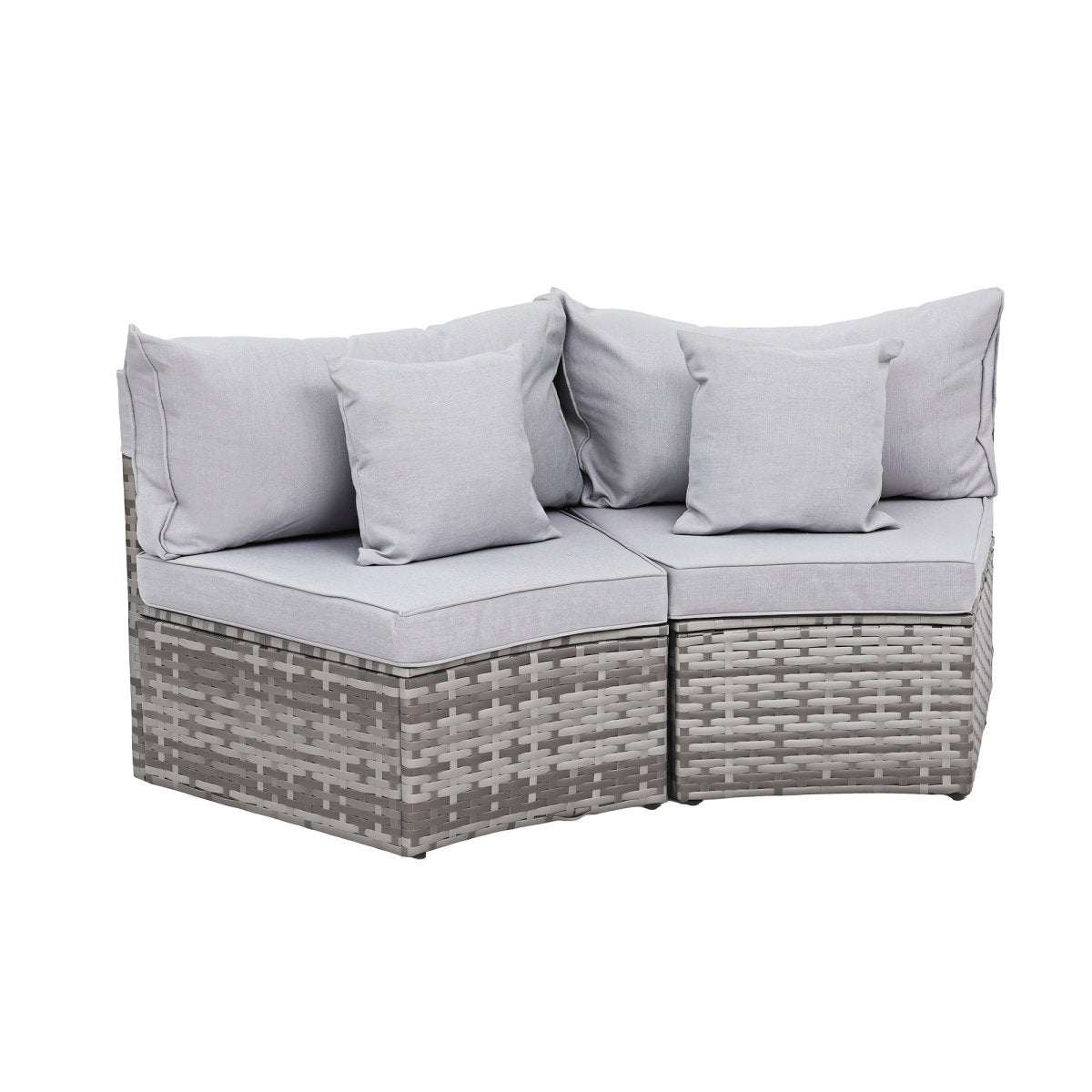 Gardeon 2 PCS Outdoor Sofa Set Rattan Modular Chair Garden Patio Furniture Grey | Furniture > Outdoor > Outdoor Sofas & Lounge Sets