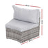 Gardeon 2 PCS Outdoor Sofa Set Rattan Modular Chair Garden Patio Furniture Grey | Furniture > Outdoor > Outdoor Sofas & Lounge Sets