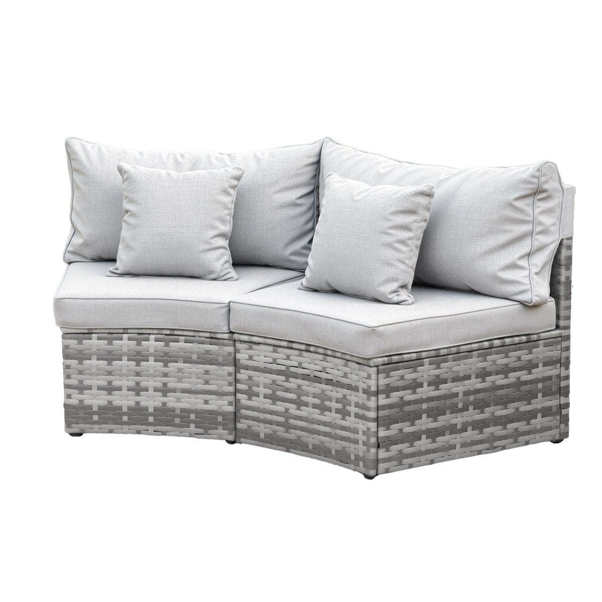 Gardeon 2 PCS Outdoor Sofa Set Rattan Modular Chair Garden Patio Furniture Grey | Furniture > Outdoor > Outdoor Sofas & Lounge Sets