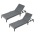 Gardeon 2-Piece PE Rattan Sun Lounger Set with Rain Cover - Grey