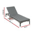 Gardeon 2-Piece PE Rattan Sun Lounger Set with Rain Cover - Grey