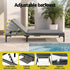 Gardeon 2-Piece PE Rattan Sun Lounger Set with Rain Cover - Grey