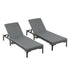 Gardeon 2-Piece PE Rattan Sun Lounger Set with Rain Cover - Grey